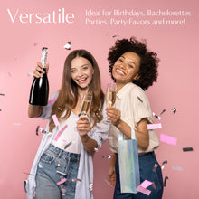 TheBarsentials Wine Gift Bag - 12 Pack Iridescent Reusable Wine Bottle Gift Totes with Handles - 14x4x4.5